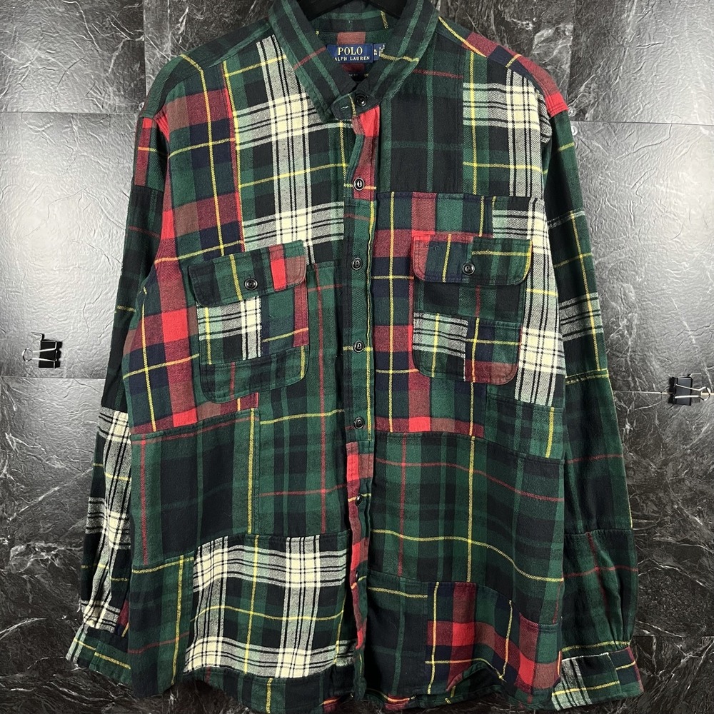 Polo Ralph Lauren Men's Patchwork Flannel Work Button Shirt XL